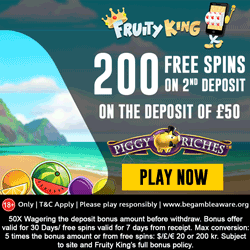 Fruity King 20 extra spins on starburst slot plus £200 bonus