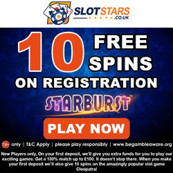 Slot Stars casino10 Free Spins on Starburst Slot