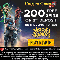 Conquer Casino 20 bonus spins on starburst slot plus £200 bonus & 700 Extra Spins