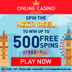Wim up to 500 Starburst free spins at Online Casino London