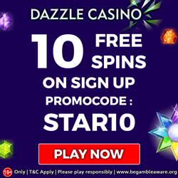Dazzle Casino No Deposit Bonus on STarburst Slot