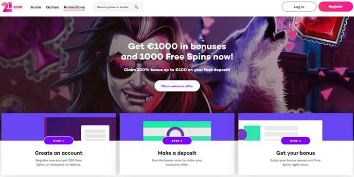 21.com casino no deposit bonus plus welcome offer
