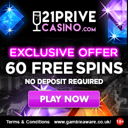 21 Prive Casino 60 free spins no deposit on starburst slot