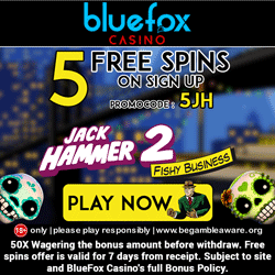 Bluefox Casino 5 Free Spins No Deposit