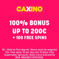 Caxino Casino 100% up to €200 plus 100 free spins