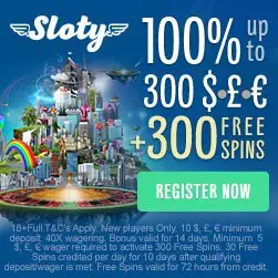 Sloty Casino welcome offer