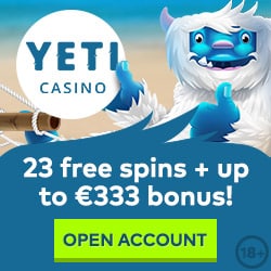 Yeti Casino 23 Free Spins at Starburst Slot