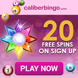 Caliber Bingo 20 free spins on Starburst