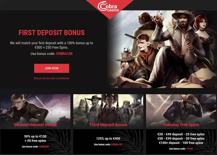 Cobra Casino bonus