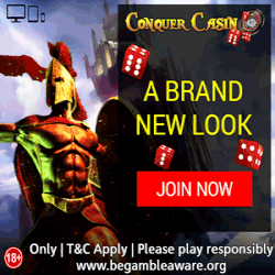 Conquer Casino welcome offer with 10 starburst bonus spins