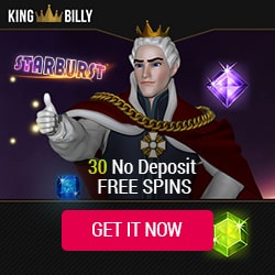 king billy casino 30 free spins no deposit plus 1000 EUr welcome package & 200 Starburst Free Spins