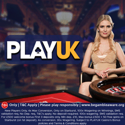 PlayUK Casino 10 Starburst Slot Free Spins