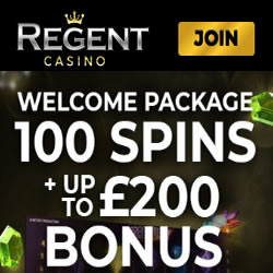 Regent Casino UK Welcome Offer 100 bonus spins and £200 bonus